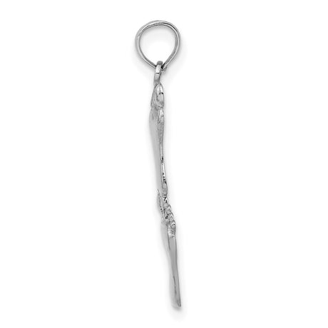 14k White Gold Baby Feet Pendant with Two Infant Footprints, Symbol of Motherhood and Family