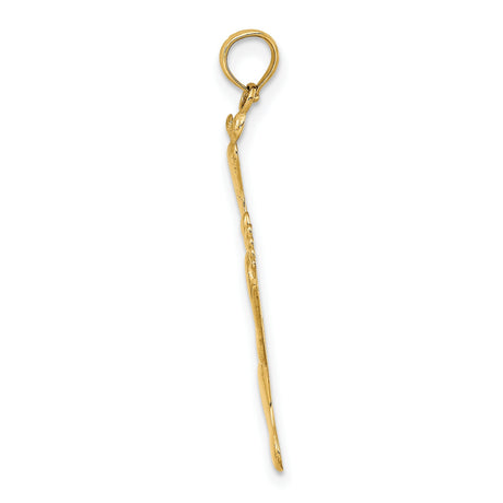 Polished Triple Vertical Feet Charm Pendant in Real 14k Yellow Gold