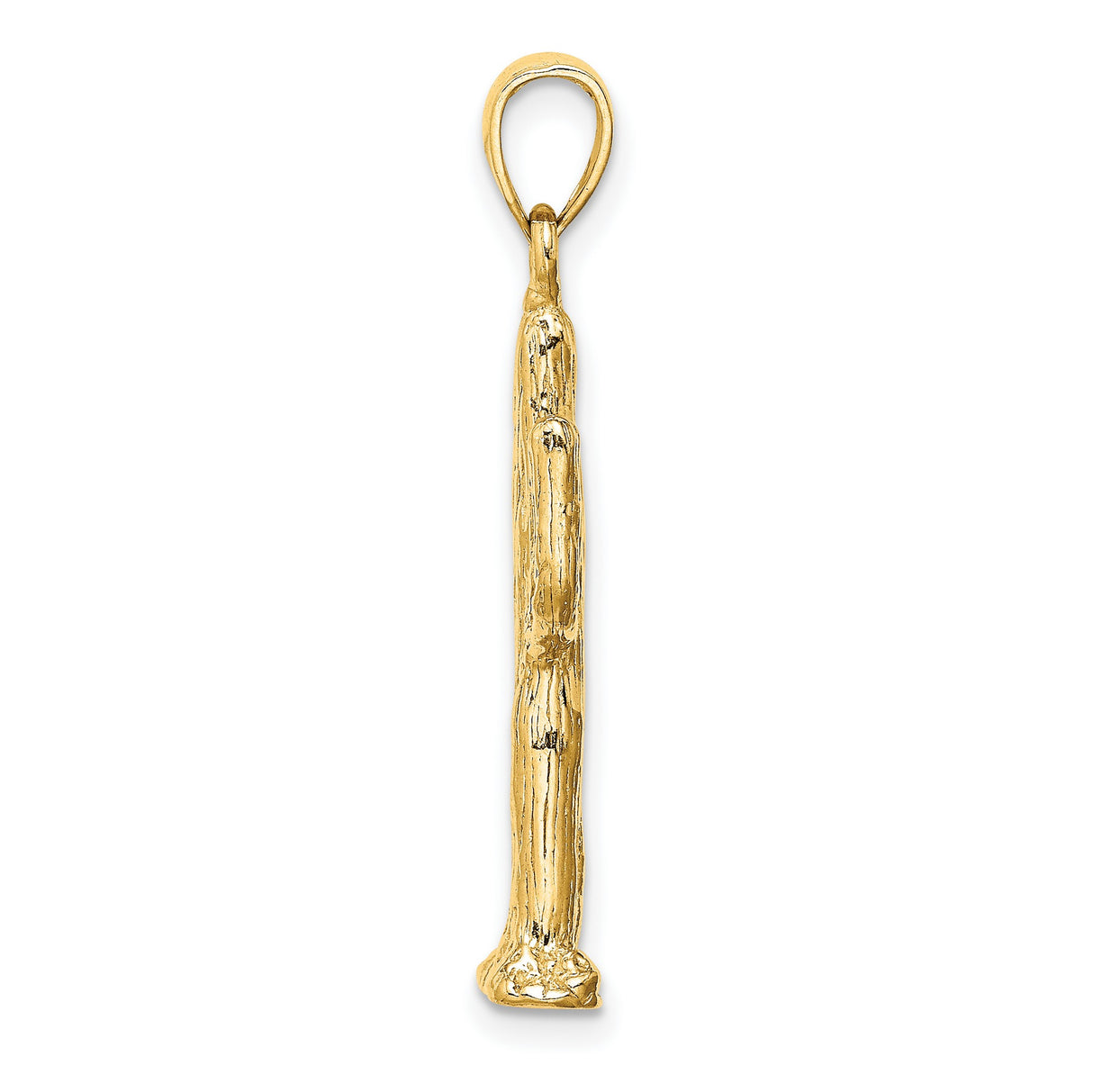 14k Yellow Gold Saguaro Cactus Pendant, Southwestern Desert Motif, Boho Unisex Charm