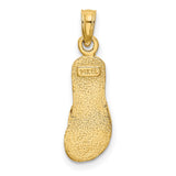 14k Yellow Gold Flip Flop Pendant, Textured Sandal Charm, Beach Style Jewelry for Women