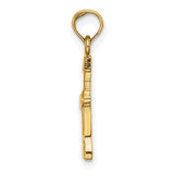 14k Yellow Gold Wine Corkscrew Pendant, Culinary Charm for Wine Lovers, Unisex Jewelry Piece