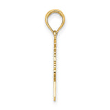 14k Yellow Gold Pendant, Female Graduate with Cap and Diploma, Graduation Silhouette Charm