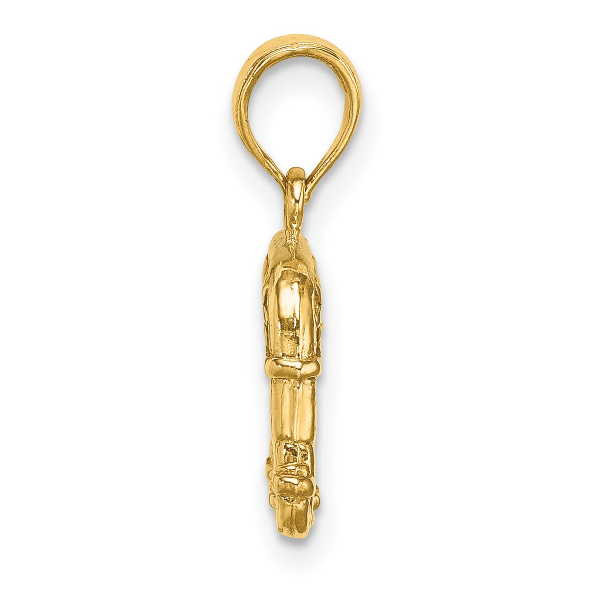 14k Yellow Gold Elephant Pendant with Three Stars, Republican Conservative Jewelry Charm