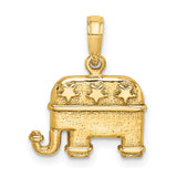 14k Yellow Gold Elephant Pendant with Three Stars, Republican Conservative Jewelry Charm