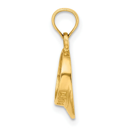 14k Yellow Gold Bishop Ring Pendant, Polished Hollow Center Religious Charm for Women or Unisex