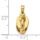 14k Yellow Gold Pulley Charm Pendant with Block and Tackle Detail, Nautical Theme for Men or Unisex
