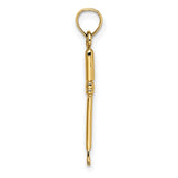 14k Yellow Gold Back Scratcher Pendant, Miniature Claw Charm for Men or Women