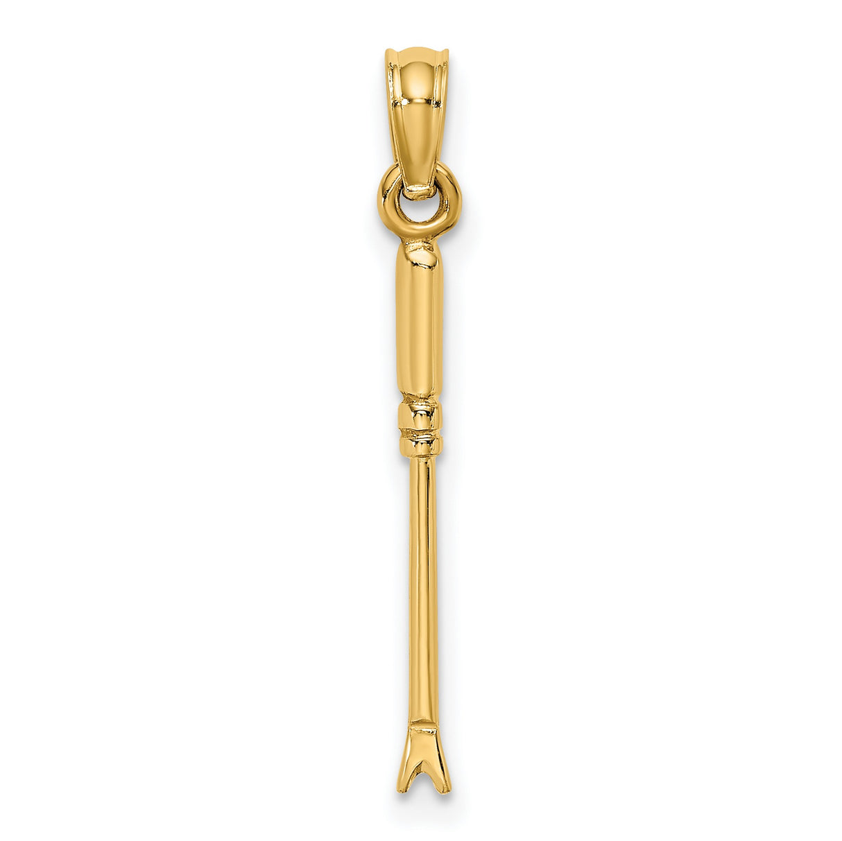 14k Yellow Gold Back Scratcher Pendant, Miniature Claw Charm for Men or Women