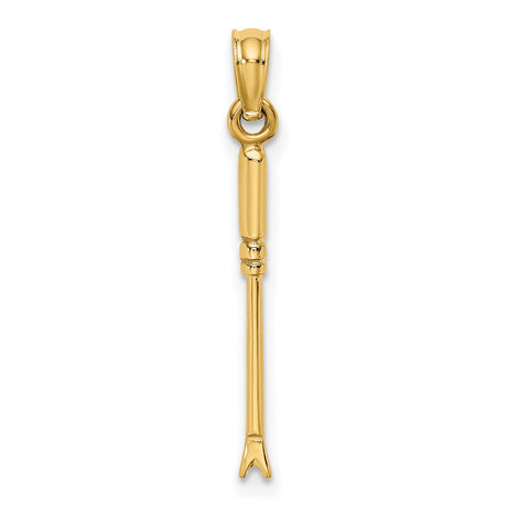 14k Yellow Gold Back Scratcher Pendant, Miniature Claw Charm for Men or Women