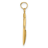 14k Yellow Gold Shovel Pendant, Miniature Spade Charm Symbolizing Hard Work and Growth