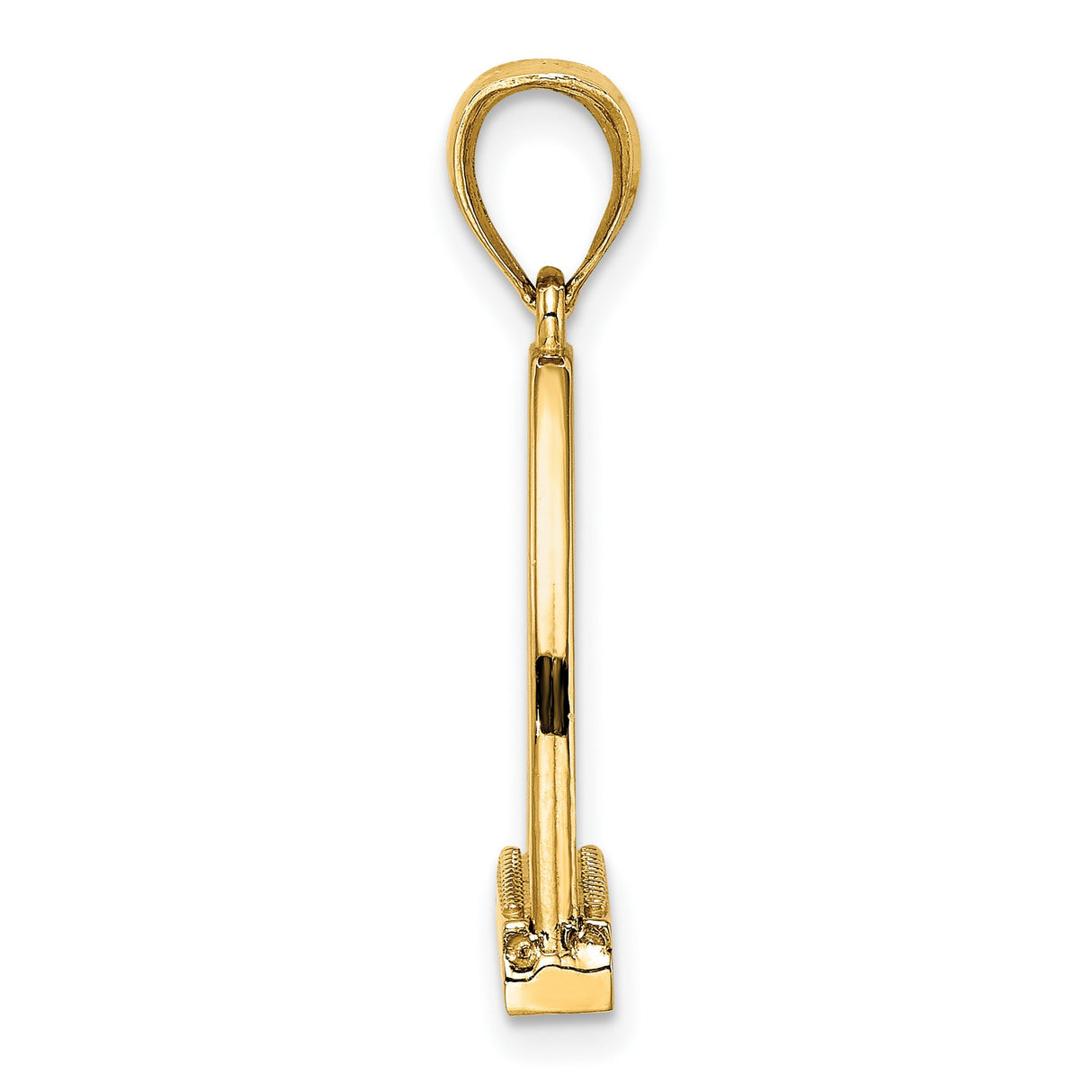 14k Yellow Gold Stirrup Pendant, Equestrian Style Horse Jewelry for Women