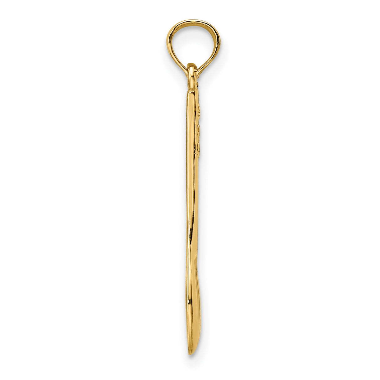 14k Yellow Gold Spoon Pendant, Miniature Polished Charm for Foodies and Chefs