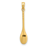 14k Yellow Gold Spoon Pendant, Miniature Polished Charm for Foodies and Chefs