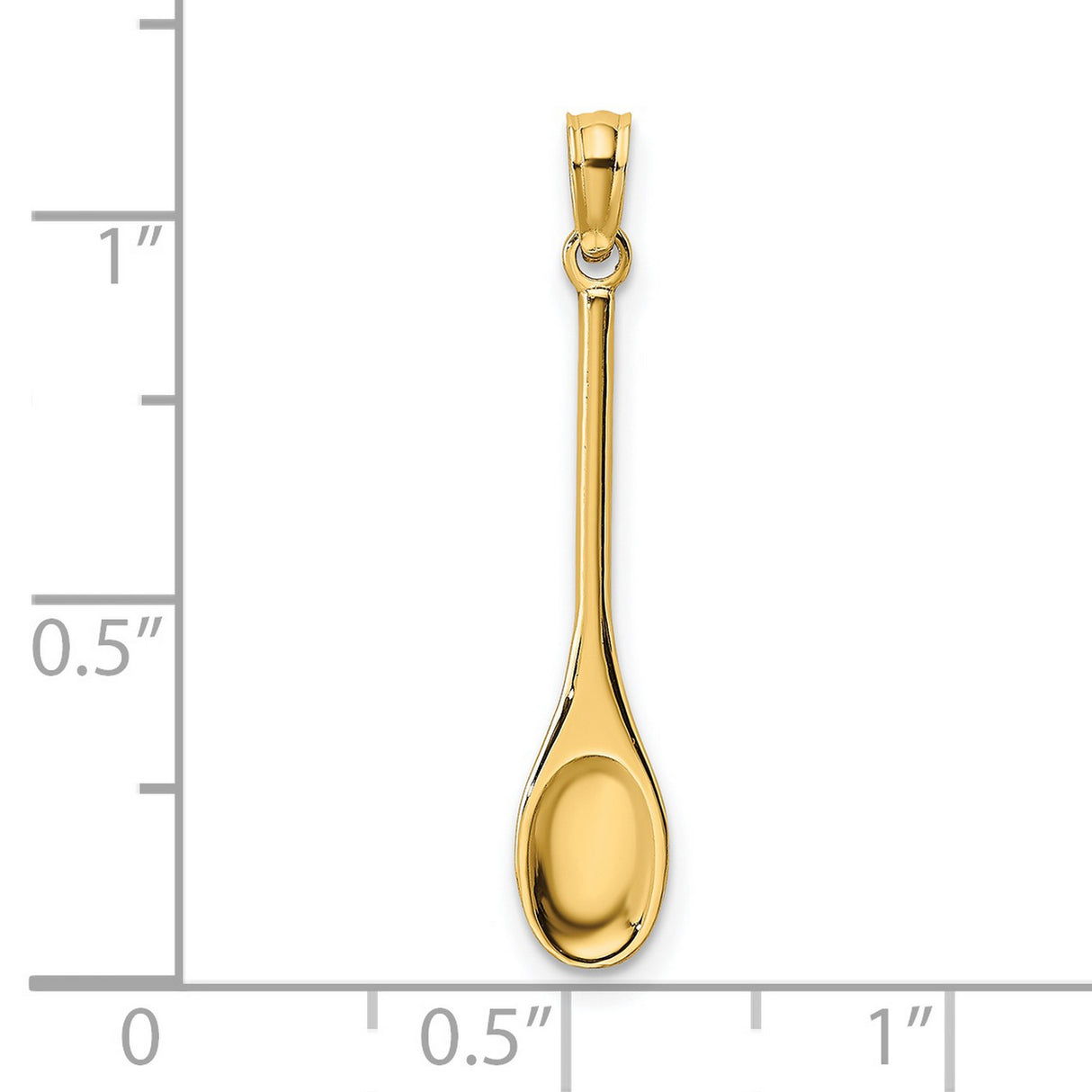 14k Yellow Gold Spoon Pendant, Miniature Polished Charm for Foodies and Chefs