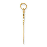 14k Yellow Gold Knife Pendant with Detailed Handle, Tactical Hunting Charm for Men or Unisex