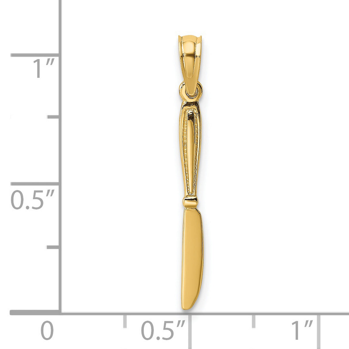 14k Yellow Gold Knife Pendant, Miniature Butter Knife Charm for Cooking Enthusiasts