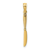 14k Yellow Gold Knife Pendant, Miniature Butter Knife Charm for Cooking Enthusiasts