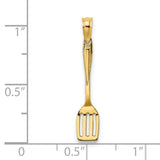 14k Yellow Gold Spatula Pendant, Detailed Kitchen Utensil Charm for Chefs and Bakers