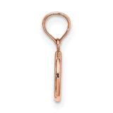 14k Rose Gold Peace Symbol Pendant, Open Circle Charm, Boho Spiritual Jewelry