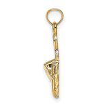 14k Yellow Gold Cheese Board Pendant with Swiss Cheese and Knife Theme