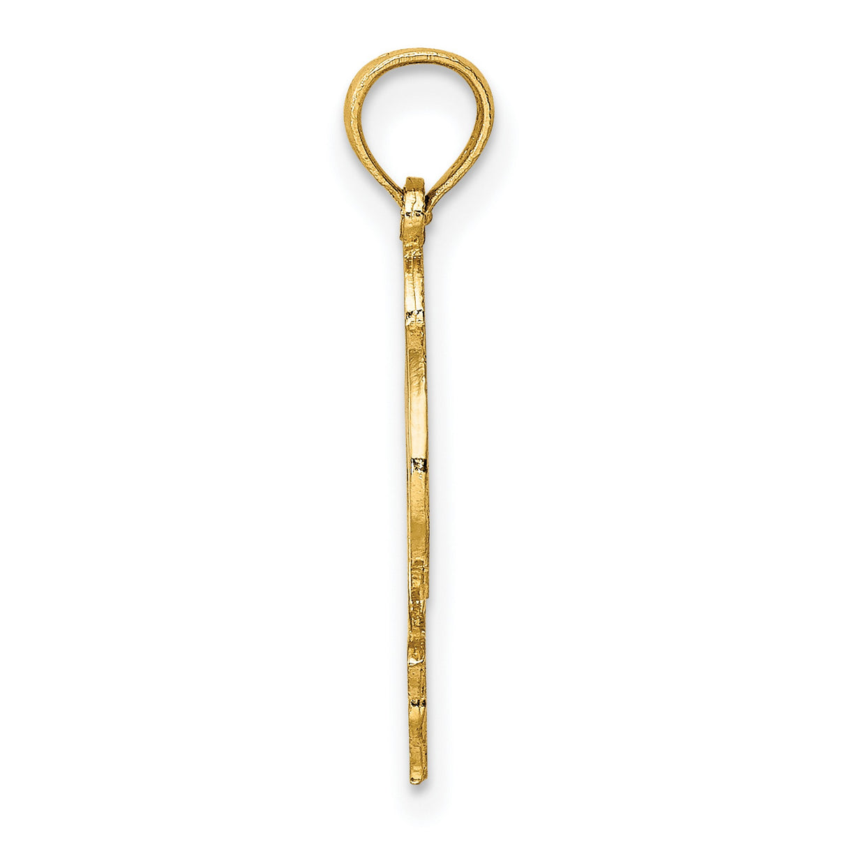 14k Yellow Gold Dolphin Pendant, Curved Marine Charm with Ocean Theme for Women