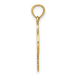 14k Yellow Gold Dolphin Pendant, Curved Marine Charm with Ocean Theme for Women