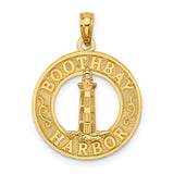 14k Yellow Gold Lighthouse Pendant, Boothbay Harbor Nautical Design, Coastal Charm