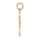 14k Yellow Gold Starfish Pendant, Textured Ocean Charm with Nautical Design for Women