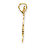 Open Lighthouse And Water Charm Pendant in Real 14k Yellow Gold