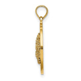 14k Yellow Gold Pendant, Nautical Starfish, Boothbay Harbor Engraving, Coastal Theme
