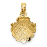 14k Yellow Gold Scallop Shell Pendant, Camino de Santiago Spiritual Journey Charm