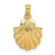 14k Yellow Gold Scallop Shell Pendant, Camino de Santiago Spiritual Journey Charm