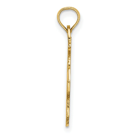 14k Yellow Gold Anchor Pendant with Nautical Rope Detail, Unisex Maritime Jewelry Charm
