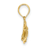 14k Yellow Gold Fish Pendant with Detailed Texture, Nautical and Religious Theme