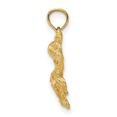 14k Yellow Gold Octopus Pendant, Detailed Nautical Marine Life Charm