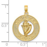14k Yellow Gold Conch Shell Pendant, Cape May Nautical Charm, Coastal Beach Style Jewelry