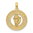 14k Yellow Gold Conch Shell Pendant, Cape May Nautical Charm, Coastal Beach Style Jewelry