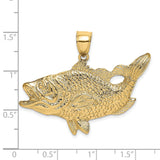14k Yellow Gold Largemouth Bass Pendant, Realistic Fish Design, Outdoor Angler Jewelry for Men