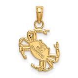 14k Yellow Gold Crab Pendant, Detailed Cancer Zodiac Symbol for Women or Unisex