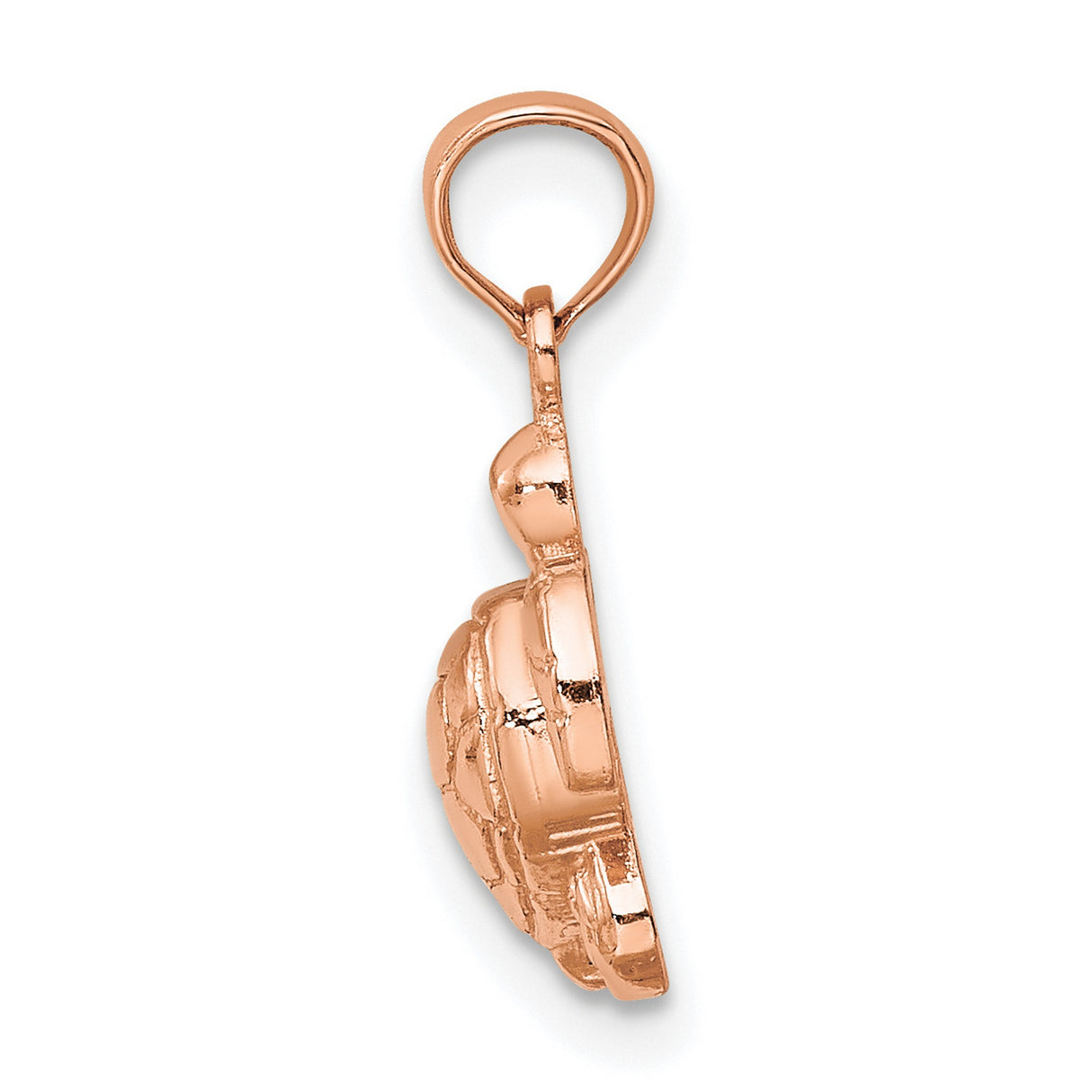 14k Rose Gold Sea Turtle Pendant, Marine Life Charm Jewelry for Women
