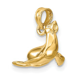 14k Yellow Gold Sea Lion Pendant, Detailed Marine Animal Charm, Ocean Life Jewelry