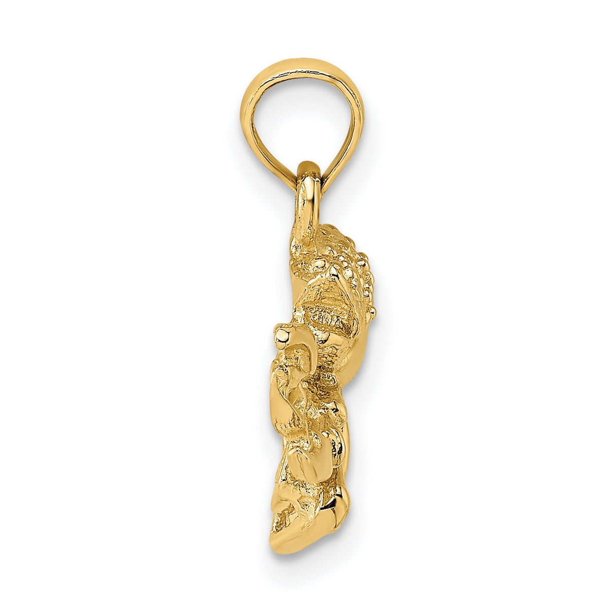 14k Yellow Gold Lobster Pendant, Nautical Crustacean Design, Ocean Life Theme