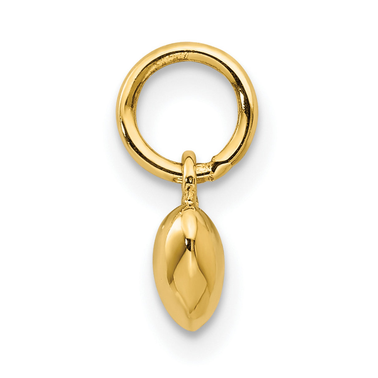 14k Yellow Gold Heart Pendant with Polished Finish, Classic Puffed Charm for Women