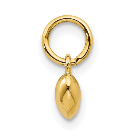 14k Yellow Gold Heart Pendant with Polished Finish, Classic Puffed Charm for Women