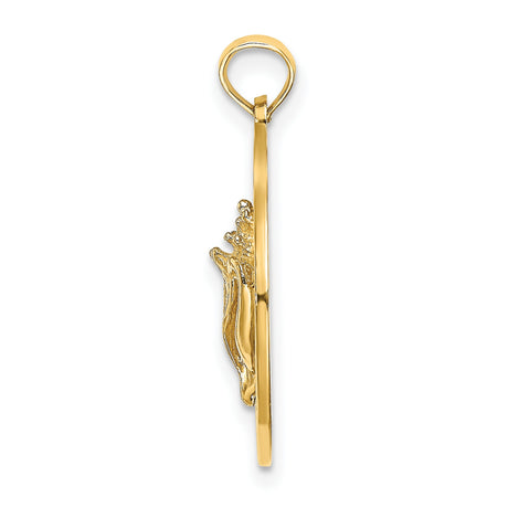 14k Yellow Gold Sanibel Conch Shell Pendant, Ocean Travel and Coastal Charm Design for Women