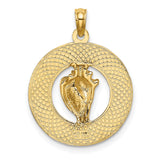 14k Yellow Gold Sanibel Conch Shell Pendant, Ocean Travel and Coastal Charm Design for Women