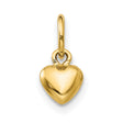 14k Yellow Gold Heart Pendant with Polished Finish, Classic Puffed Charm for Women