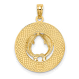 14k Yellow Gold Dolphin Pendant with Two Dolphins Forming Heart Shape, Coastal Beach Style