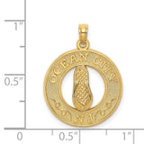 14k Yellow Gold Flip-Flop Pendant, Ocean City NJ Beach Sandal Charm, Coastal Vacation Jewelry