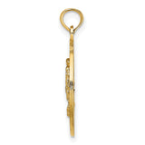 14k Yellow Gold Crab Pendant with Detailed Annapolis Maryland Nautical Design